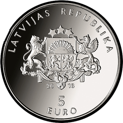 аверс 5€ 2018 "La mia Lettonia"