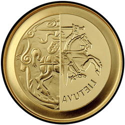 аверс 50€ 2015 "Pièce dédiée à la monnaie au Grand-Duché de Lituanie"