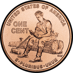 реверс 1¢ (penny) 2009 "USA - 1 Cent / 2009 beginjaren Indiana - D"