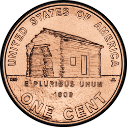 реверс 1¢ (penny) 2009 "الولايات المتحدة الأمريكية - 1 سنت / 2009 الميلاد وأوائل كنتاكي الطفولة - D"