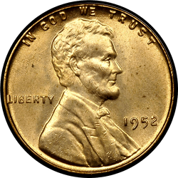 аверс 1¢ (penny) 1952 ""