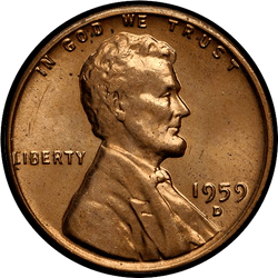аверс 1¢ (penny) 1959 ""