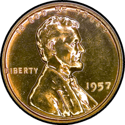 аверс 1¢ (penny) 1957 ""