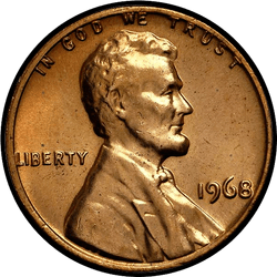 аверс 1¢ (пенни) 1968 ""
