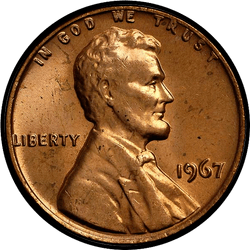 аверс 1¢ (penny) 1967 ""