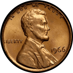 аверс 1¢ (penny) 1966 ""