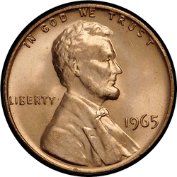 аверс 1¢ (penny) 1965 ""