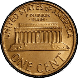 реверс 1¢ (penny) 1980 "USA  -  1セント/ 1980  - プルーフS"