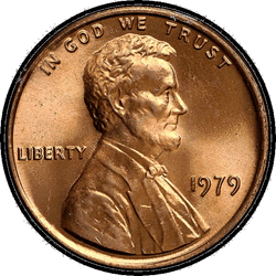 аверс 1¢ (penny) 1979 "USA  -  1セント/ 1979  -  { "_"： "S T2の証明"}"