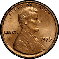 аверс 1¢ (penny) 1975 ""