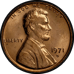 аверс 1¢ (penny) 1971 ""