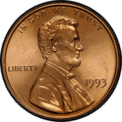 аверс 1¢ (penny) 1993 ""