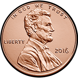 аверс 1¢ (penny) 2016 ""