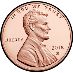 аверс 1¢ (penny) 2018 "P"
