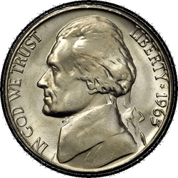 аверс 5¢ (nickel) 1965 ""