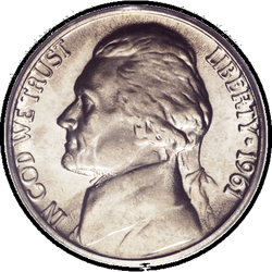аверс 5¢ (nickel) 1961 ""