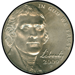 аверс 5¢ (никель) 2009 "США - 5 Cents / 2009 - D"