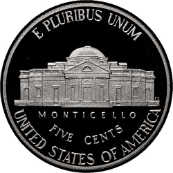 реверс 5¢ (nickel) 2013 "ABD - 5 Cents / 2013 - S Kanıtı"