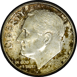 аверс 10¢ (дайм) 1952 ""