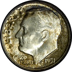 аверс 10¢ (dime) 1951 ""