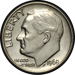 аверс 10¢ (dime) 1968 ""