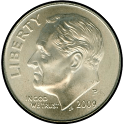 аверс 10¢ (dime) 2009 "EUA - Dime / 2009 - Silver"