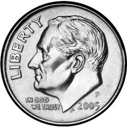аверс 10¢ (dime) 2005 "USA - Dime / 2005 - Silver"