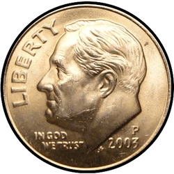 аверс 10¢ (дайм) 2003 "США - Dime / 2003 - D"