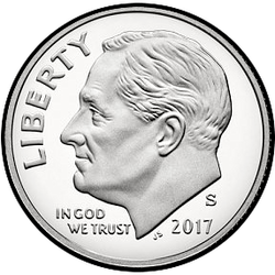 аверс 10¢ (dime) 2017 "Silver"