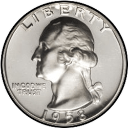 аверс 25¢ (quarter) 1958 ""
