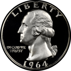 аверс 25¢ (quarter) 1964 ""