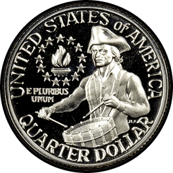 реверс 25¢ (quarter) 1976 "USA - Quarter / 1976 - { "_": "D"}"