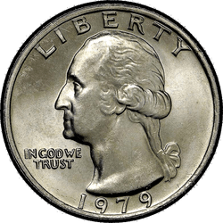 аверс 25¢ (quarter) 1979 "الولايات المتحدة الأمريكية - الربع / 1979 - S T1 إثبات"