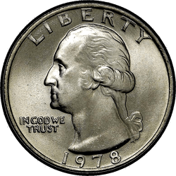 аверс 25¢ (quarter) 1978 ""