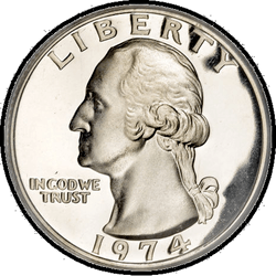 аверс 25¢ (quarter) 1974 ""