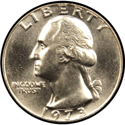 аверс 25¢ (quarter) 1973 "ABD - Çeyrek / 1973 - Proof S"