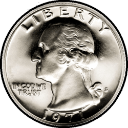 аверс 25¢ (quarter) 1971 ""