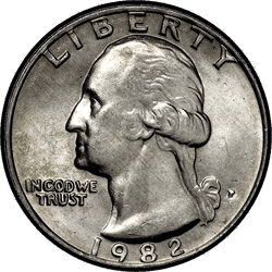аверс 25¢ (quarter) 1982 ""