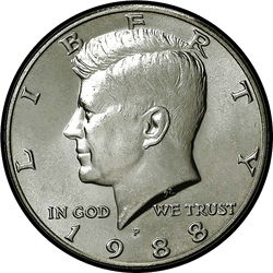 аверс 50¢ (half) 1988 "미국 - 50 센트 (하프 달러) / 1988 - S 증명"