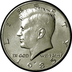 аверс 50¢ (half) 1985 "الولايات المتحدة الأمريكية - 50 سنتا (نصف الدولار) / 1985 - S إثبات"