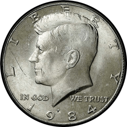 аверс 50¢ (half) 1984 "الولايات المتحدة الأمريكية - 50 سنتا (نصف الدولار) / 1984 - S إثبات"