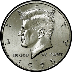 аверс 50¢ (half) 1995 "ABD - 50 Cents (Half Dollar) / 1995 - S Kanıtı"