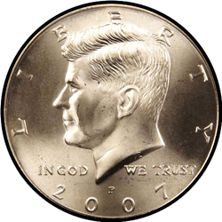 аверс 50¢ (half) 2007 "ABD - 50 Cents (Half Dollar) / 2007 - S Kanıtı"