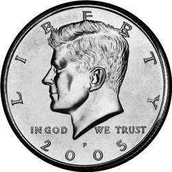 аверс 50¢ (half) 2005 "USA - 50 Cents (Half Dollar) / 2005 - Silver"
