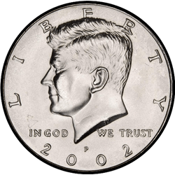 аверс 50¢ (half) 2002 "ABD - 50 Cents (Half Dollar) / 2002 - S Kanıtı"