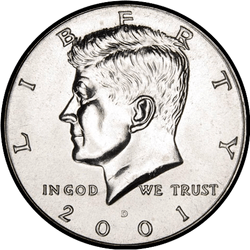аверс 50¢ (half) 2001 "USA - 50 Cents (Half Dollar) / 2001 - Silver Pr"