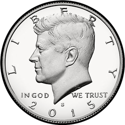 аверс 50¢ (халф) 2015 "USA - 50 Cents (Half Dollar) / 2015 / S Proof"