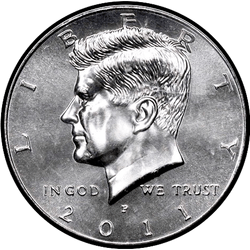 аверс 50¢ (half) 2011 "ABD - 50 Cents (Half Dollar) / 2011 - S Kanıtı"