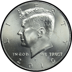 аверс 50¢ (half) 2010 "USA - 50 Cents (Half Dollar) / 2010 - Silver"