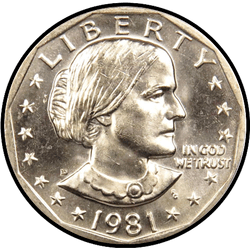 аверс 1$ (buck) 1981 "USA - 1 Dollar / 1981 - { "_": "S T2 Proof"}"